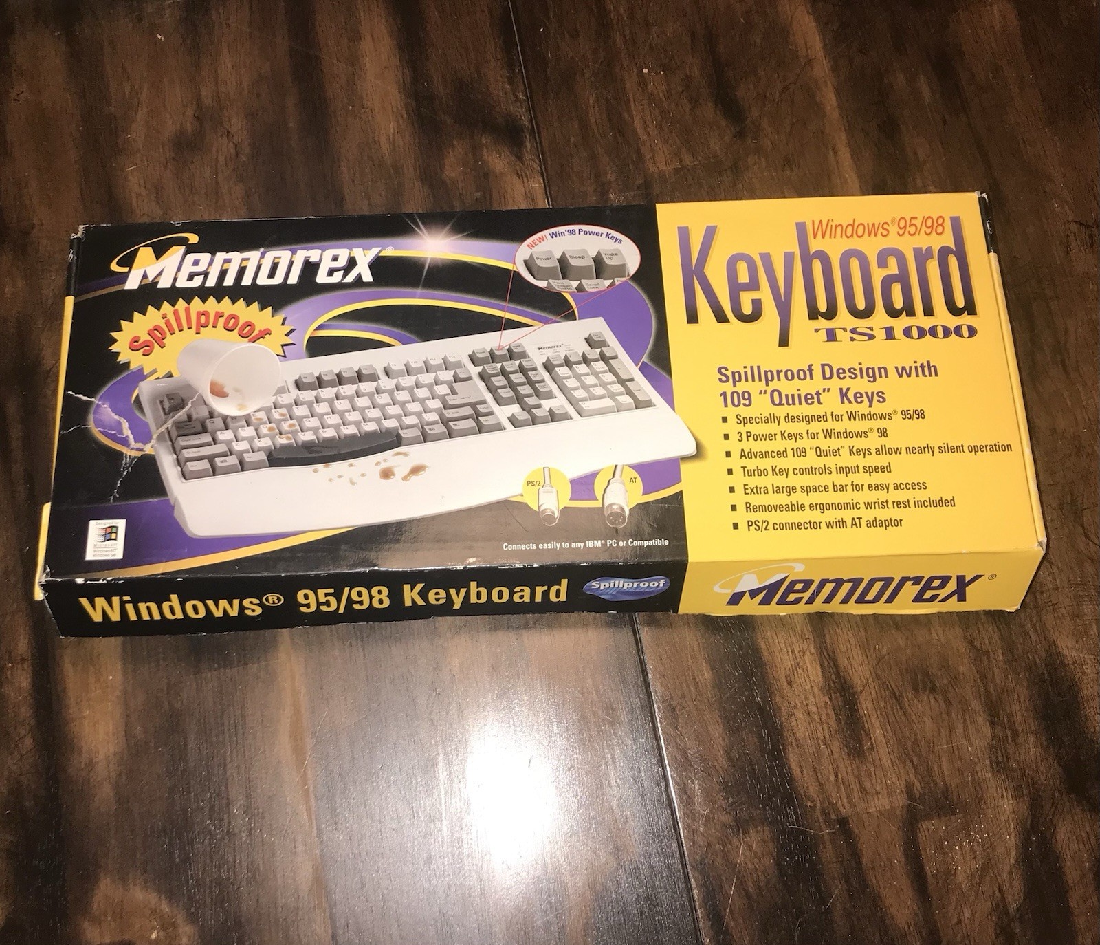 Memorex Windows 95/98 Computer Keyboard TS1000 Spillproof Design Quiet Keys NEW 