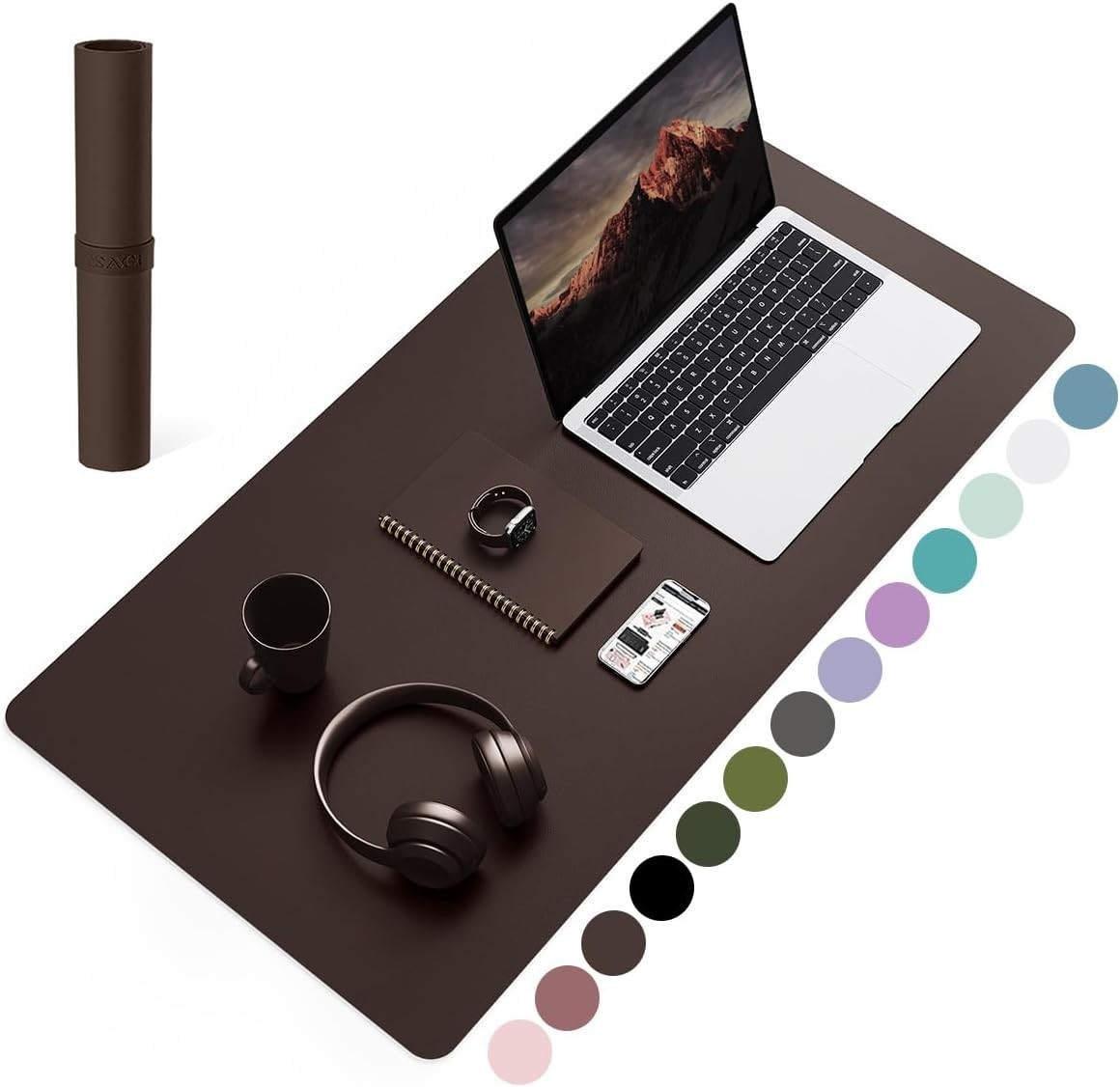 Large Non-Slip Leather Keyboard Mat 31.5" x 15.7" - Elegant Protection for Desks