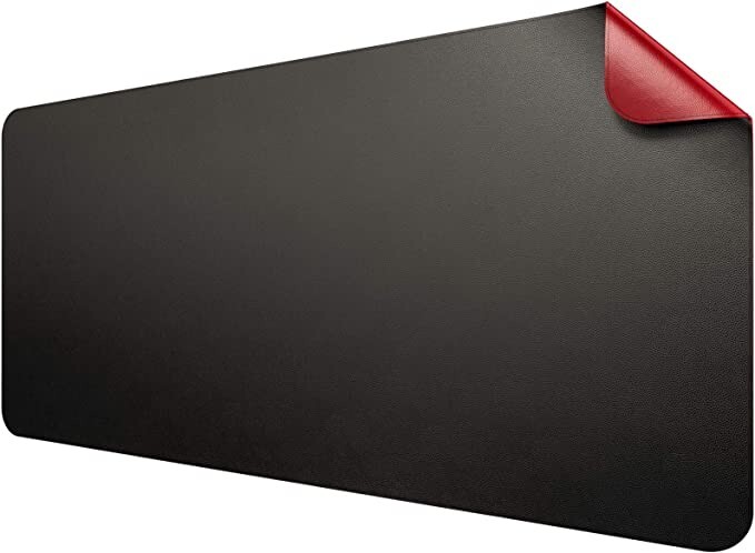 JIALONG Desk Pad Ultra Thin Waterproof Non-Slip PU Leather 35.4" x 17" Dual Use
