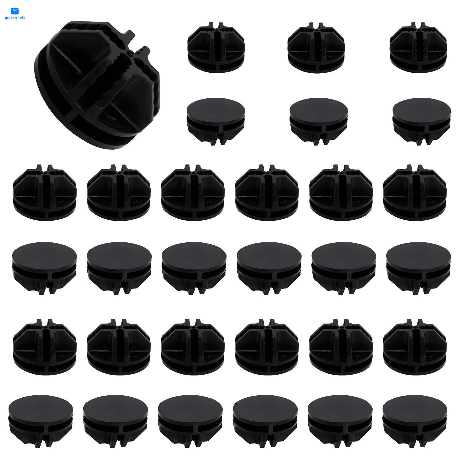 Moicstiy 30Pcs Wire Cube Plastic Connectors Grid Organizer Black