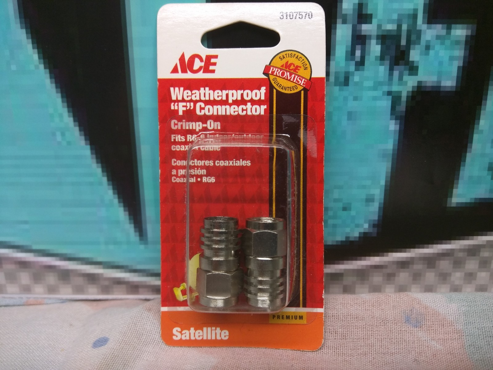 ACE COAXIAL F CRIMP-ON CONNECTORS - for RG-6 Cable - Package of Two - New