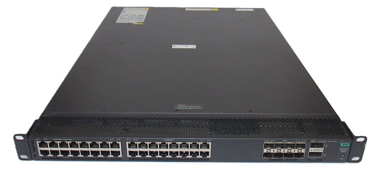 HPE JG898A  FlexFabric 5700 32XGT-8XG-2QSFP+ Switch with Dual AC Power Supply.