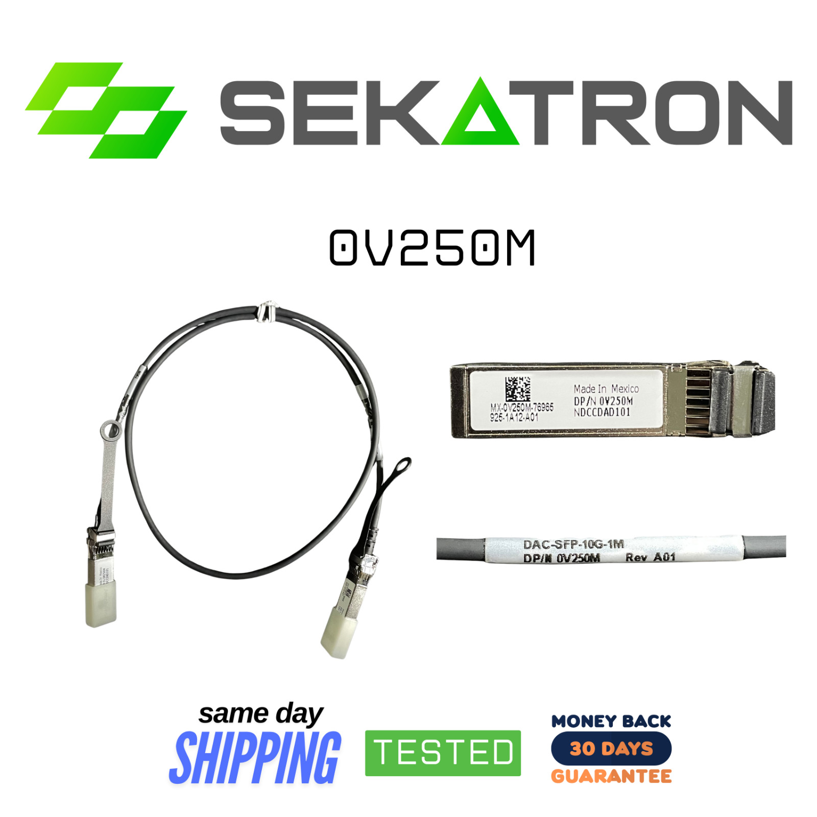 🔗 Dell 0V250M • DAC-SFP-10G-1M • 10GbE Twinax Cable ⚡FastShip
