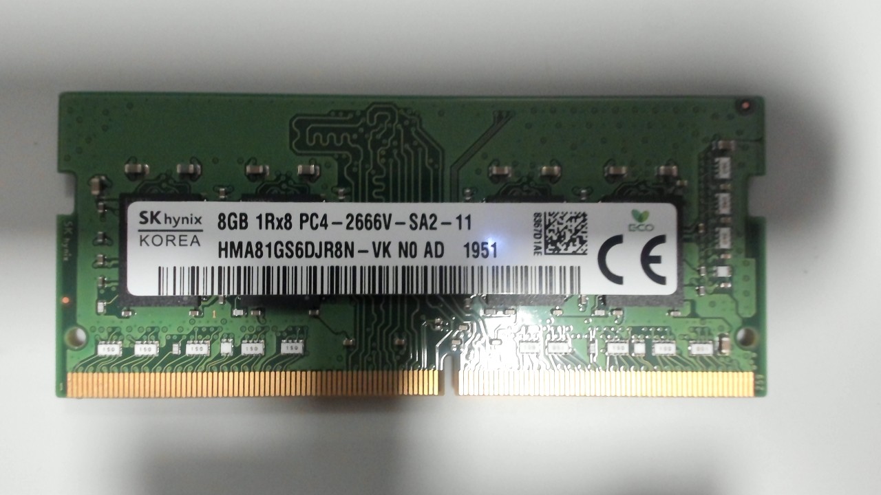 SK Hynix 8GB 1Rx8 PC4-2666 SODIMM Non-ECC DDR4 Laptop RAM HMA81GS6DJR8N