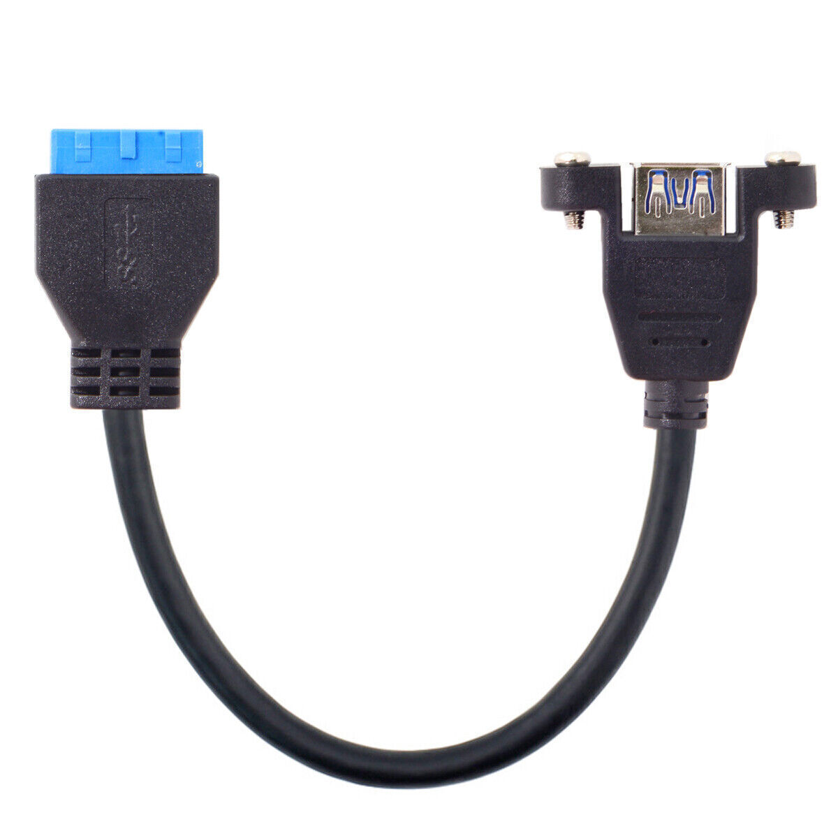 CY  25cm USB3.0 Single Port A Female Screw Mount Type to Up Angled  Header Cable