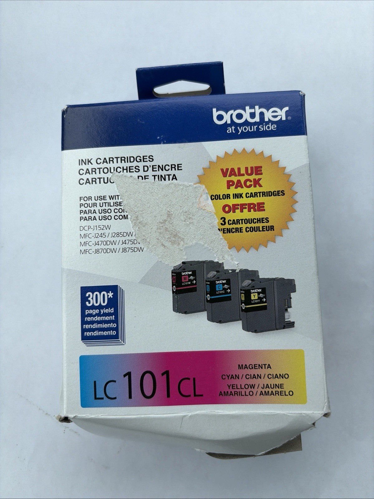 Brother  LC101CL Cyan Magenta Yellow Ink Cartridge Expired 04/2019