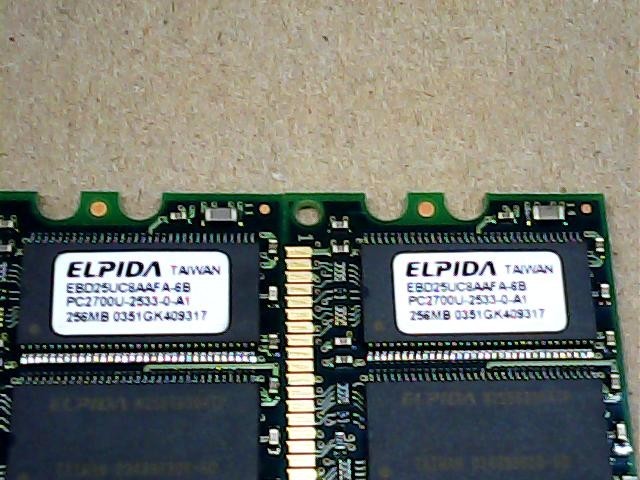 Elpida 512MB 2x256MB PC2700 DDR-333 184 PIN Desktop Memory EBD25UC8AAFA-6B