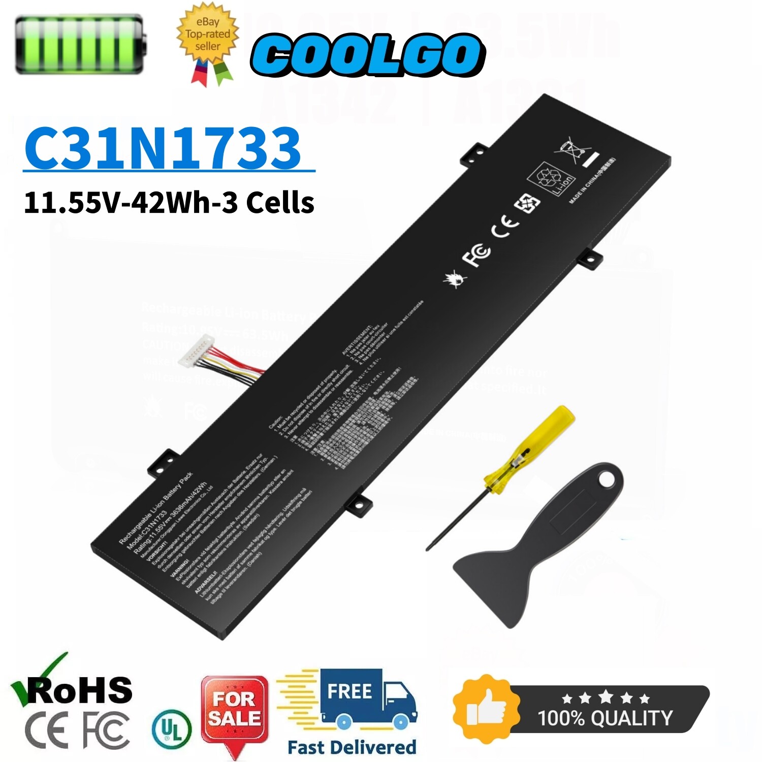 New C31N1733 Battery for Asus VivoBook Flip 14 TP412U TP412UA TP412FA SF4100F