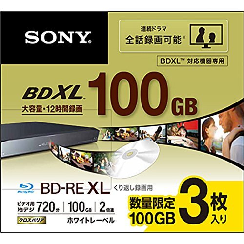 Sony Recording 100Gb Double Speed ​​Bd-Re Xl Rewritable Blu-Ray Disc 3Bne3Vtps2