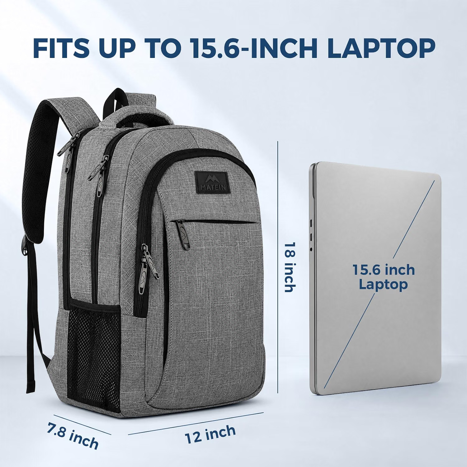 Travel Laptop Backpack 15.6 Inch – Water‑Resistant, Anti‑Theft, Under‑Seat Size