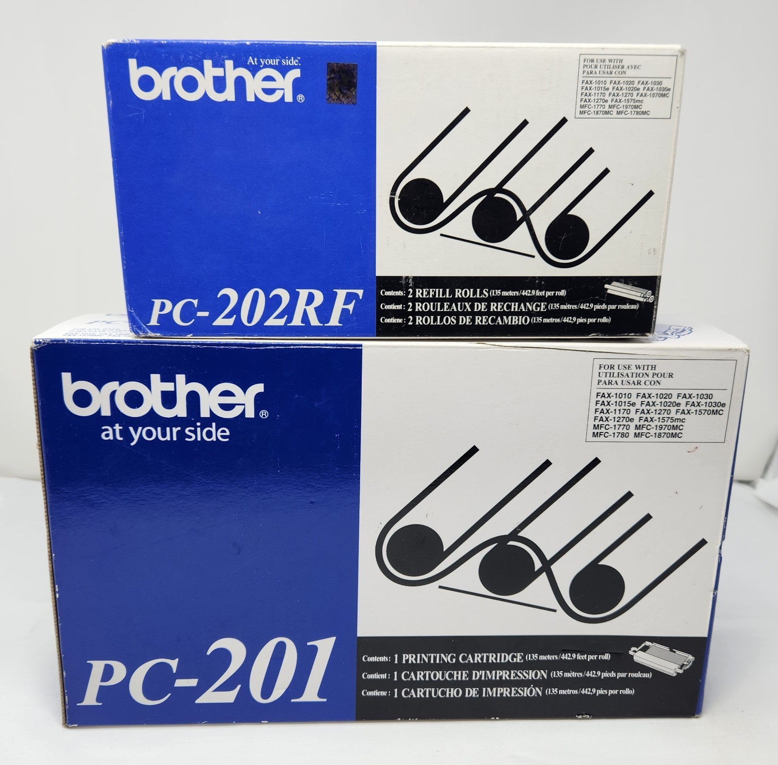 Brother PC-201 Fax Cartridge & PC-202RF Thermal Refill 2-Pack OEM Lot - NIB