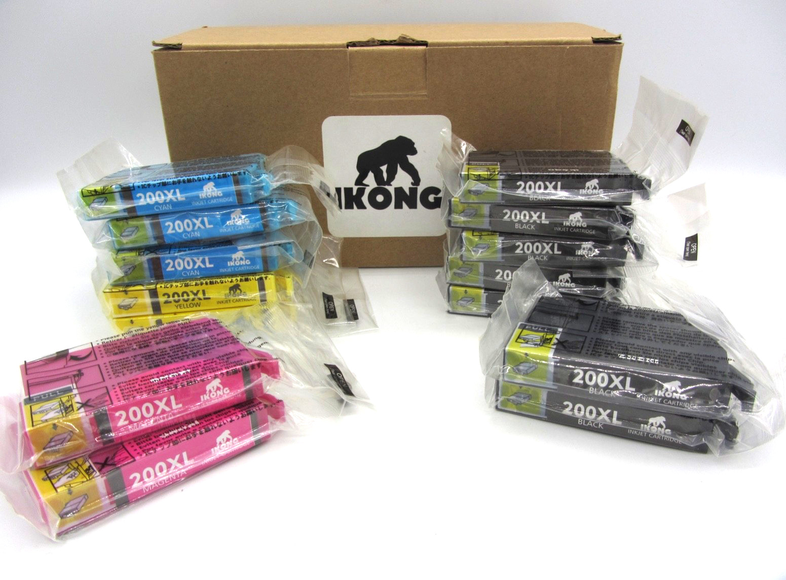 Ikong 200XL Printer Inkjet Cartridges (14 Lot) 7Black 2Yellow 3Cyan 2Magenta New