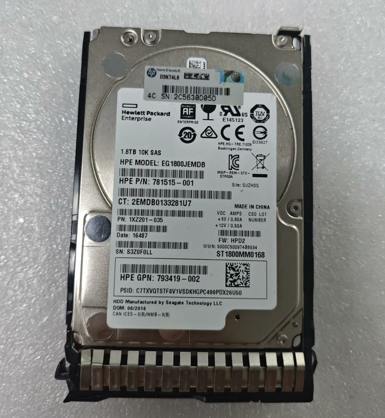 HPE 1.8TB 791034-B21 791055-001 768789-001 10K 2.5" SFF SAS 12Gb HDD HARD DRIVE
