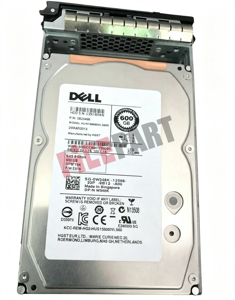 0W348K W348K Dell 600GB 15K RPM 6Gbps 64MB 3.5" SAS Hard Drive HUS156060VLS600
