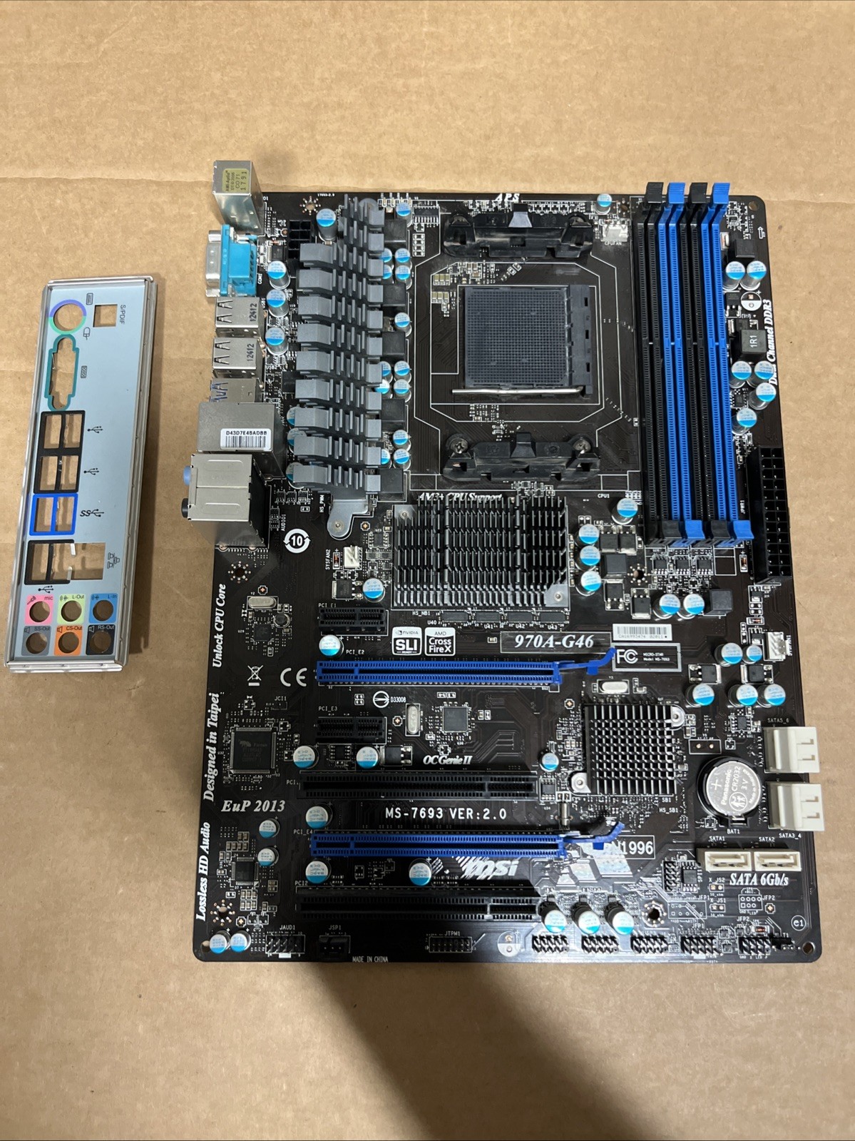 MSI 970A-G46 AMD 970 DDR3 Socket AM3/AM3+ ATX Motherboard w/ I/O Shield
