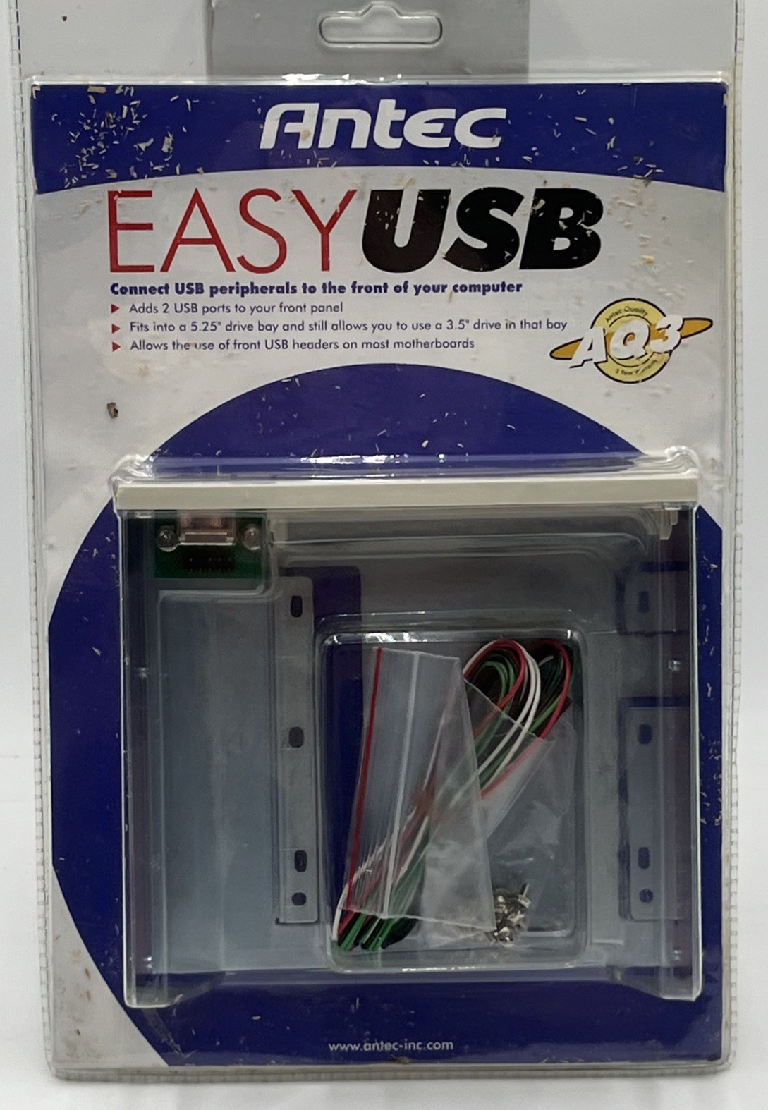 Antec Easy USB “Connect 2 USB Peripherals To Front Of Computer” New Sealed 5.25”