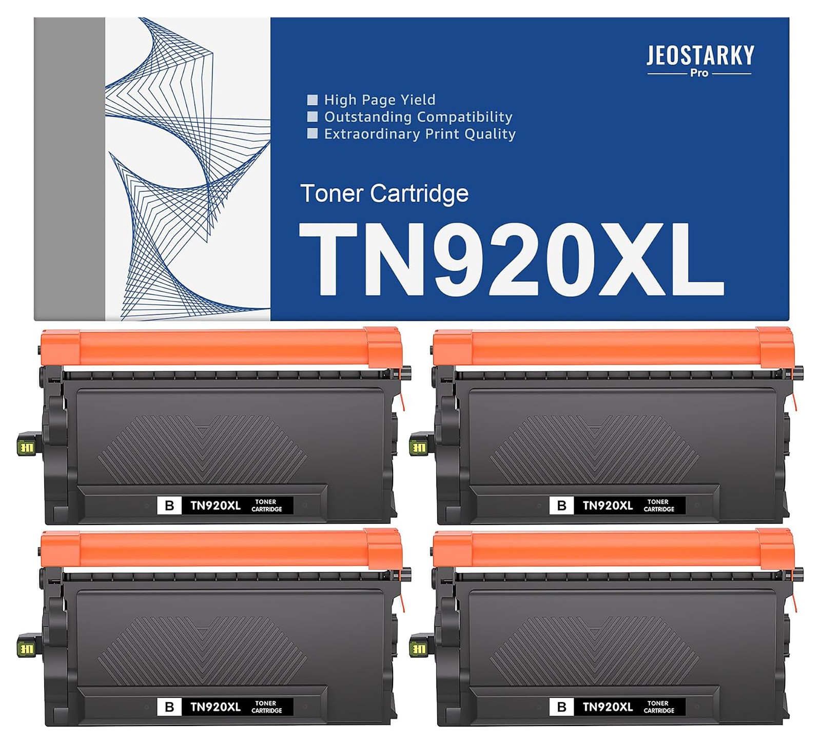 TN920XL Toner Cartridge Replacement for Brother TN920 HL MFC DCP-Series, 4-Pack
