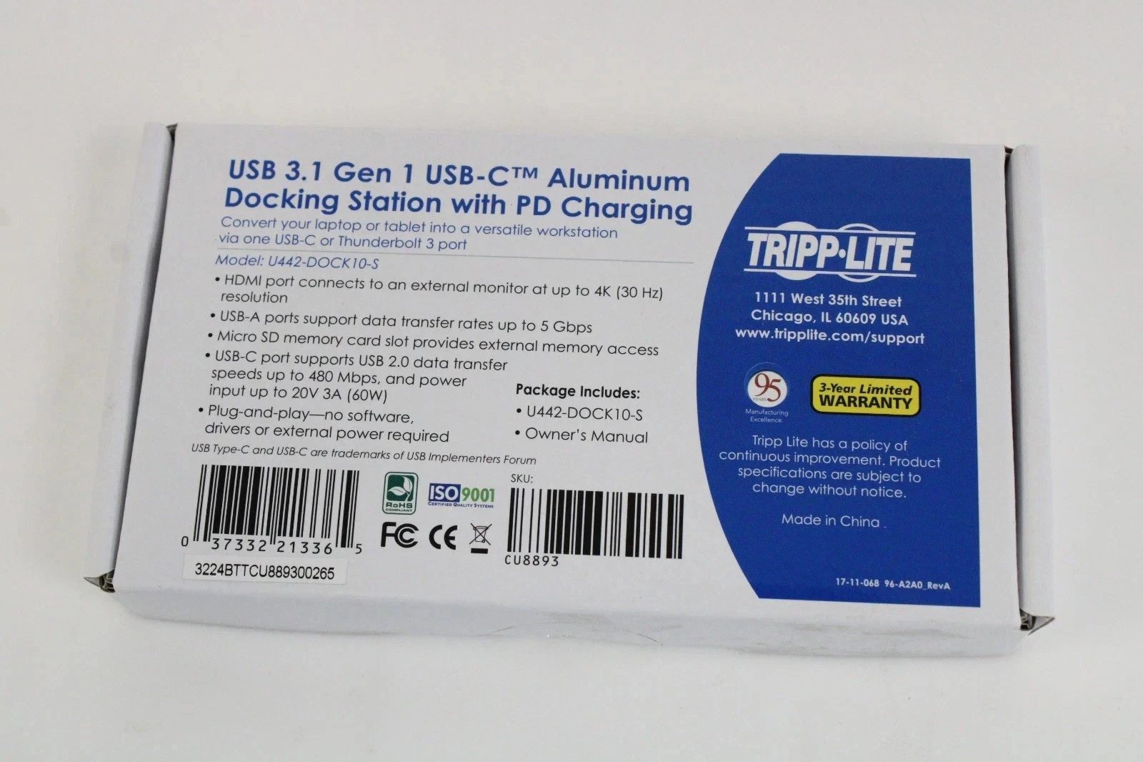 Tripp Lite U442-DOCK10-S USB-C Dock- LOT of 10 pcs