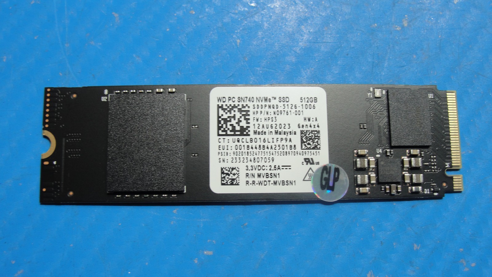 HP 250 G9 Western Digital 512GB M.2 NVMe SSD Solid State Drive SDDPNQD-512G-1006