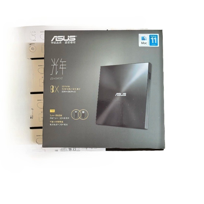 Asus SDRW-08U9M-U USB Type-C External Slim DVD CD RW Burner Drive for Laptop
