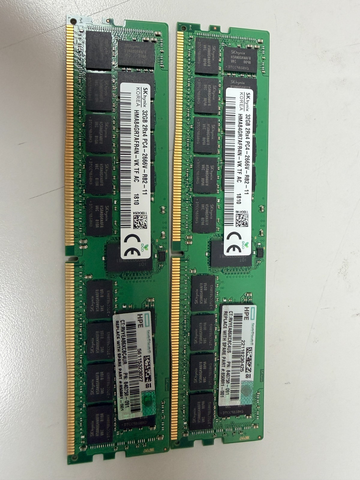 2pcs SK Hynix 32GB 2rx4 PC4-2666V-RB2-11 server memory 
