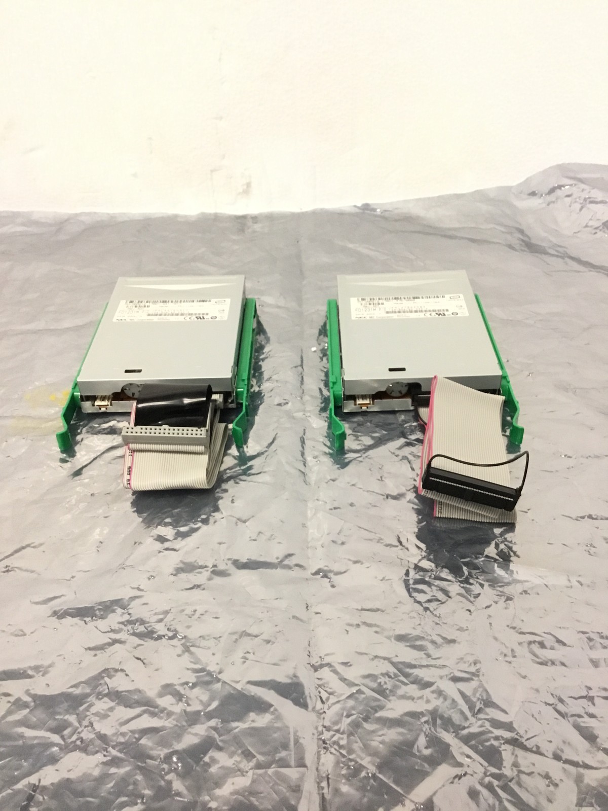 Lot of 2 NEC FD1231M 3.5" 1.44MB Floppy Disk Drive P/N 134-506790-440-4 w/Cable