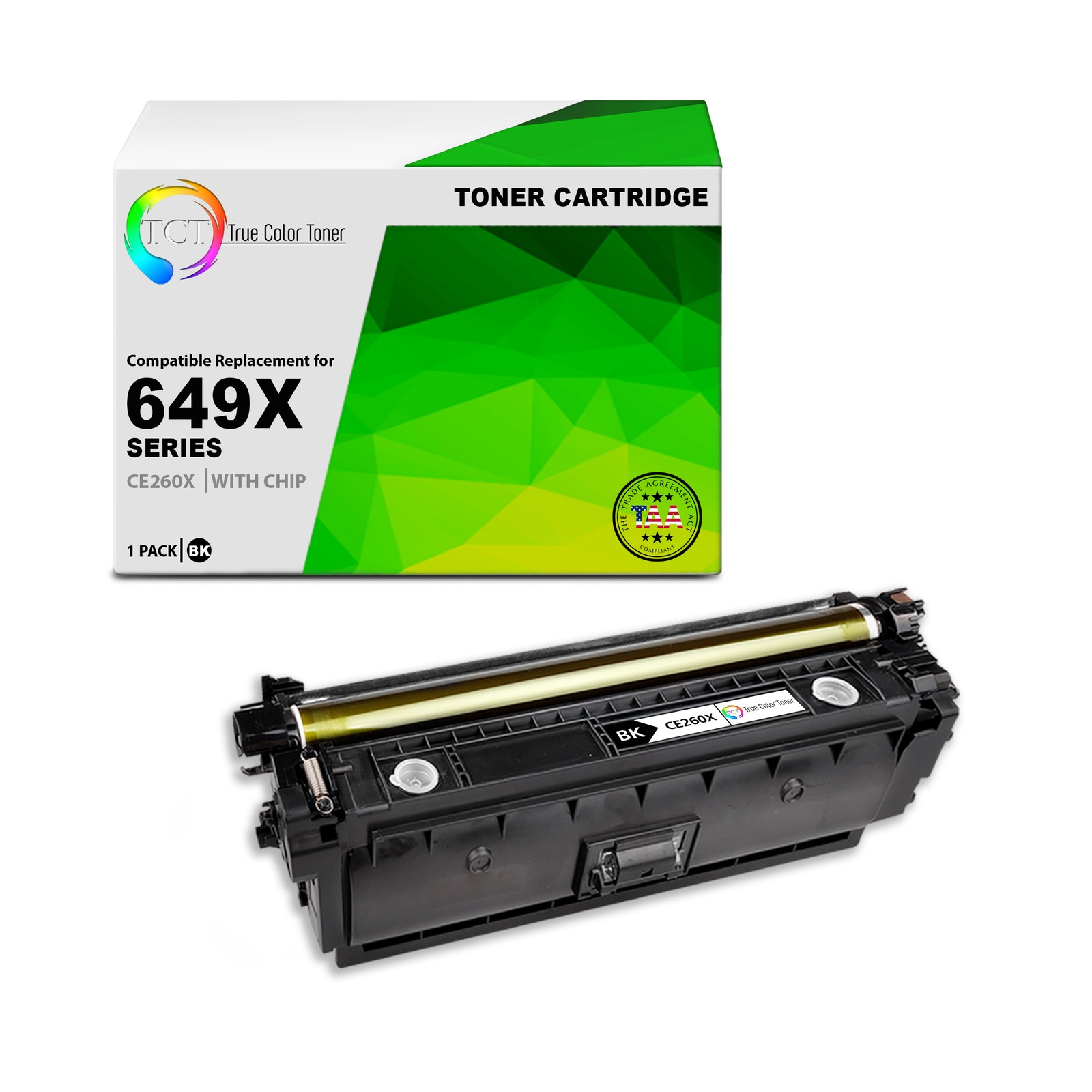 TCT CE260X TAA Compliant Toner Cartridge Replacement for HP CE260X - 649X