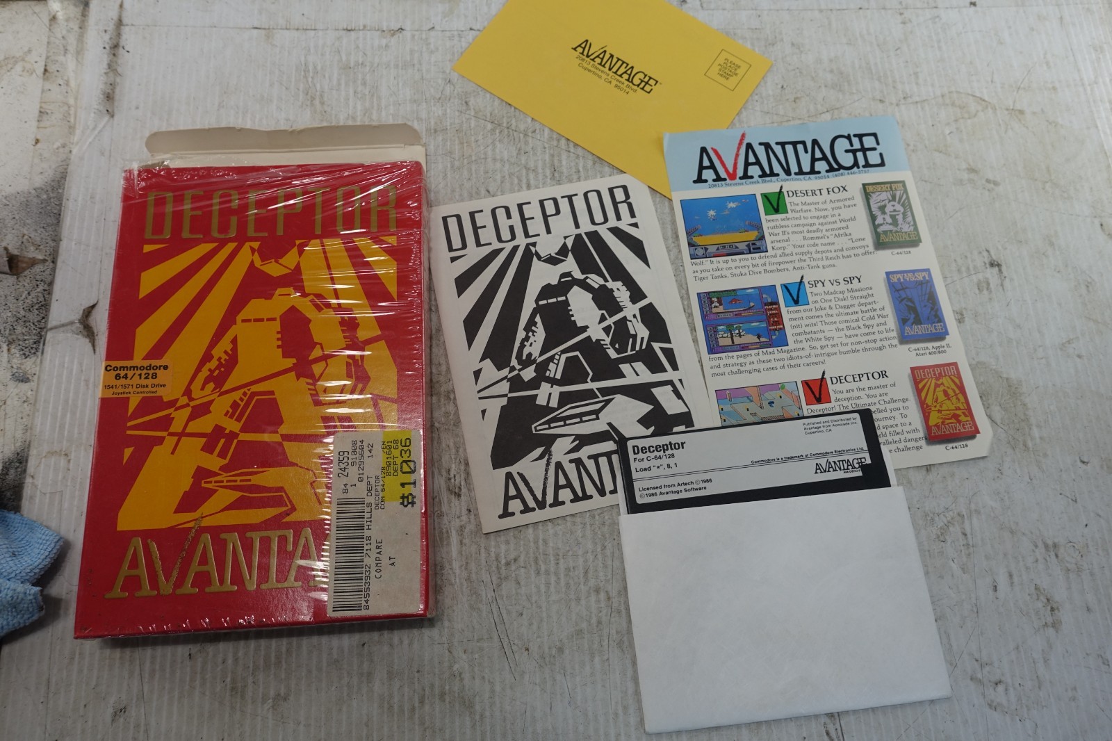 vintage rare Deceptor for the Commodore 64 C64 in box with manual and disk