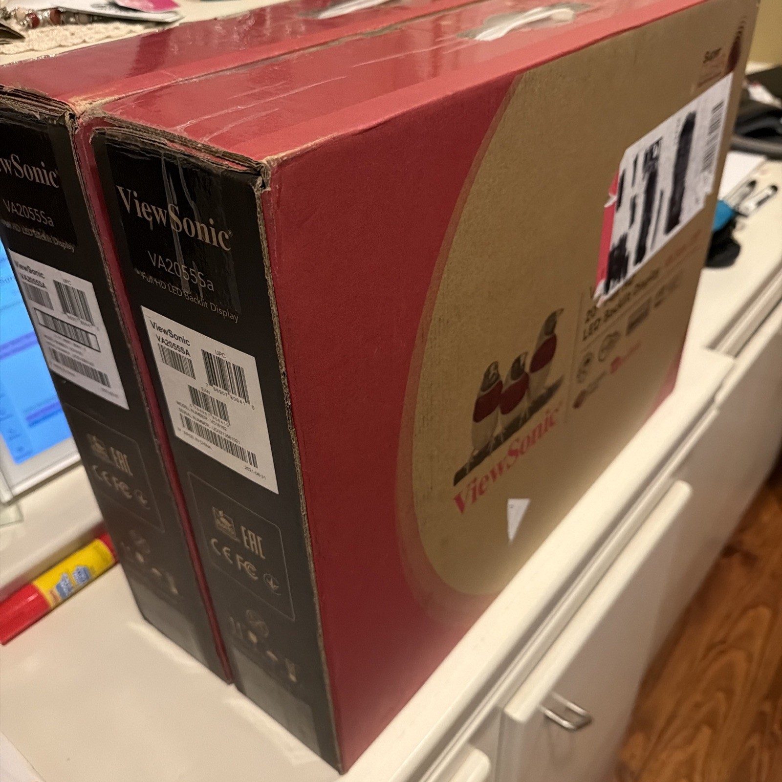 Lot of 2x ViewSonic VA2055SA 20” 1080p LED Computer Monitor VGA Display