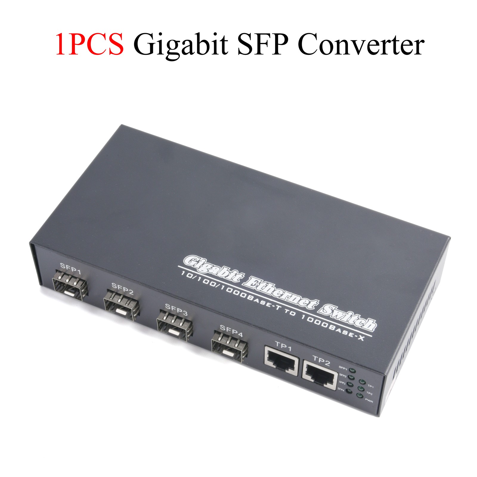 Gigabit SFP Media Converter 4XSFP to 2XRJ45 10/100/1000Mbs without SFP Module