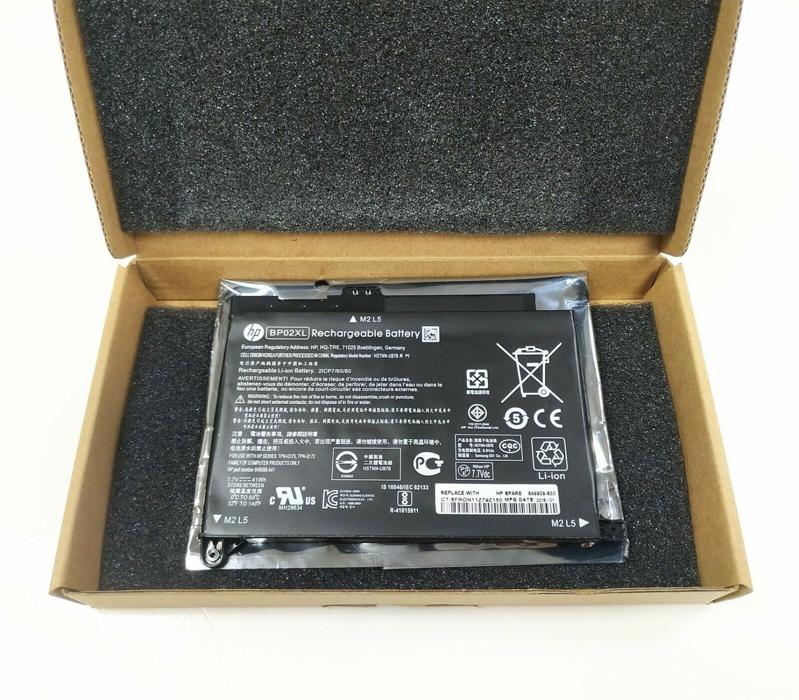 Genuine OEM BP02XL Battery For HP Pavilion BP02041XL 849909-850 849569-541 41Wh
