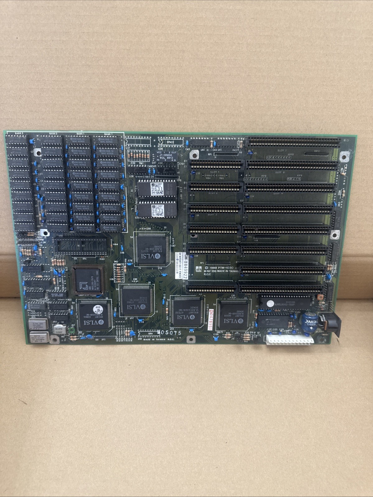 Vintage PTM-1030 Mini 286 Motherboard Baby AT- AMD 286 VLSI Chipset SIPP DIP RAM