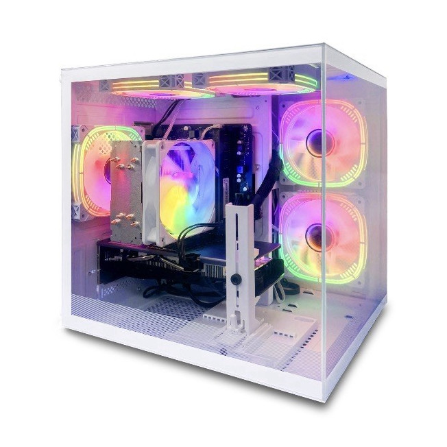 Suevery Gaming PC AMD Ryzen 5 5600 RX 6500XT 16GB 1TB SSD WiFi 6 RGB White