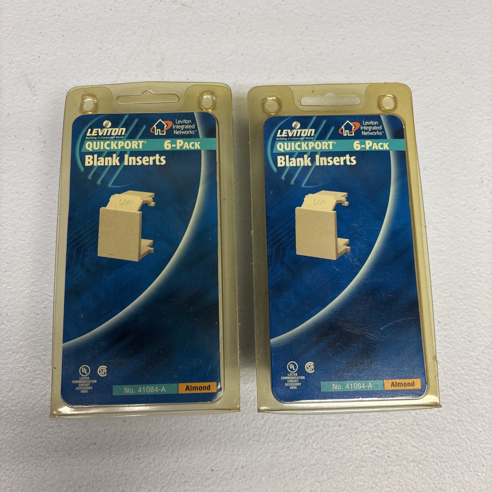 Leviton Almond Quickport Snap-In Blank Inserts 41084-BAB 41084-A (LOT OF 2 PACKS