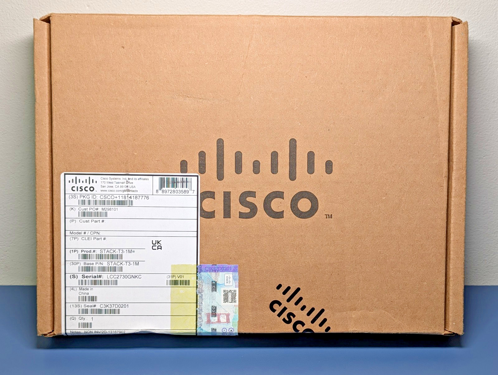 Cisco STACK-T3-1M 1M StackWise-320 Stacking Cable C9300L Genuine NEW SEALED