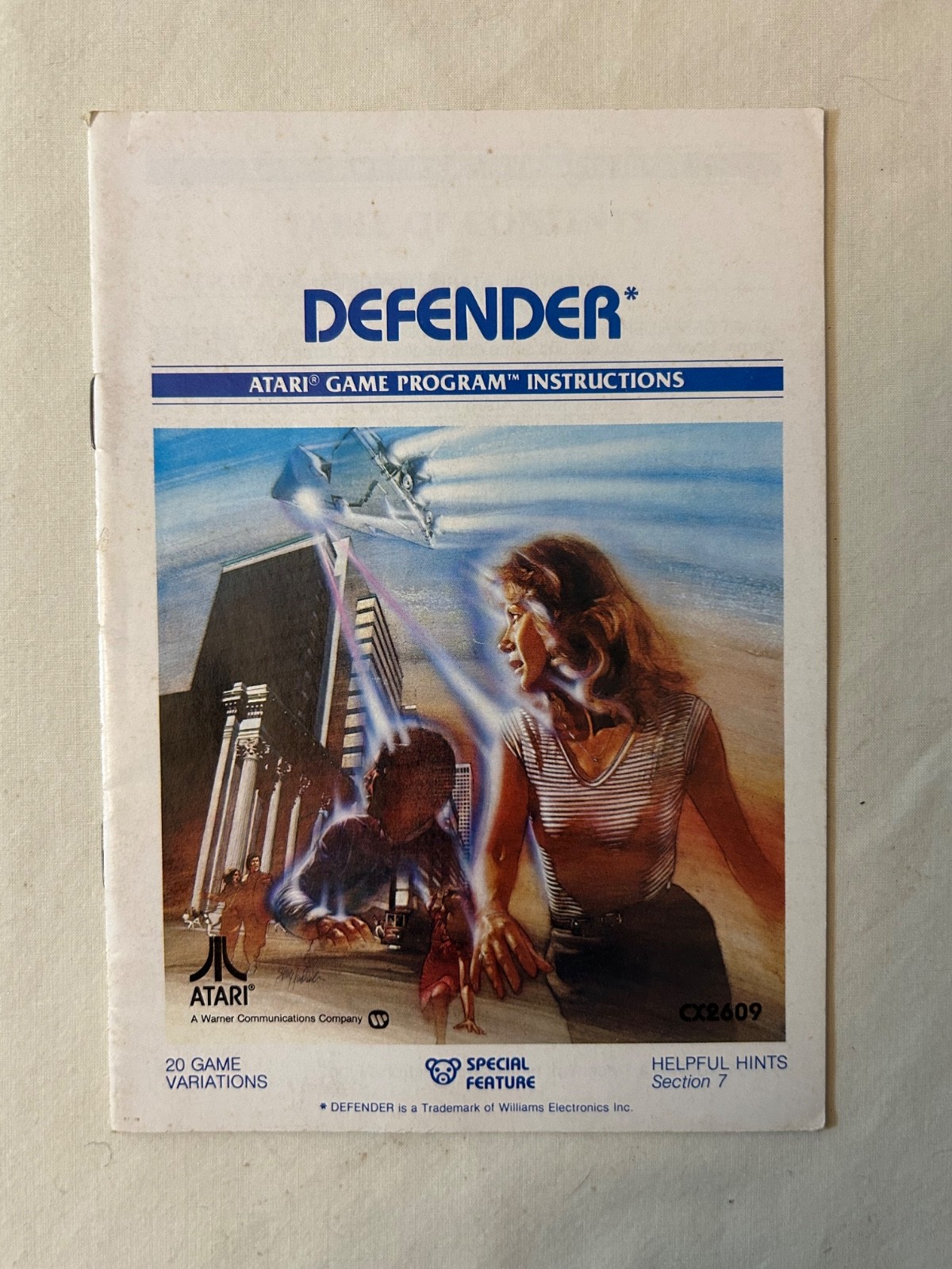 Vintage ATARI 1979 Defender game manual