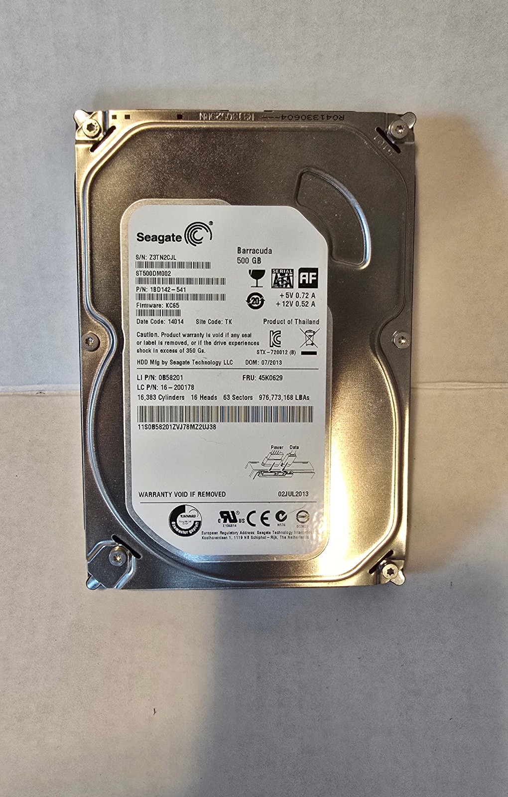 Seagate Barracuda 500GB 3.5" SATA Hard Drive | Used, Working