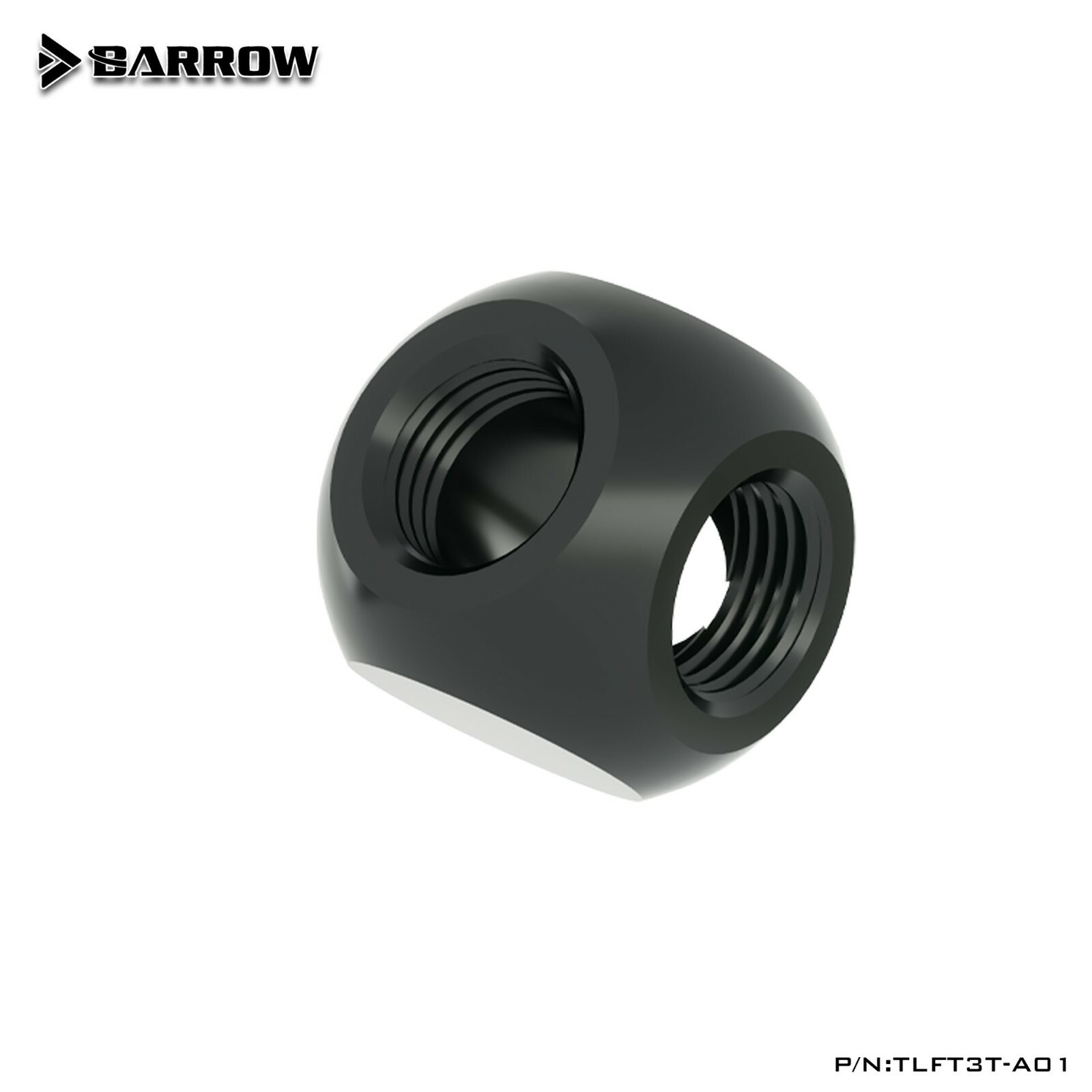 Barrow G1/4 Thread 3 Way Ball Splitters Fitting Adapter Water Cooling TLFT3T-A01