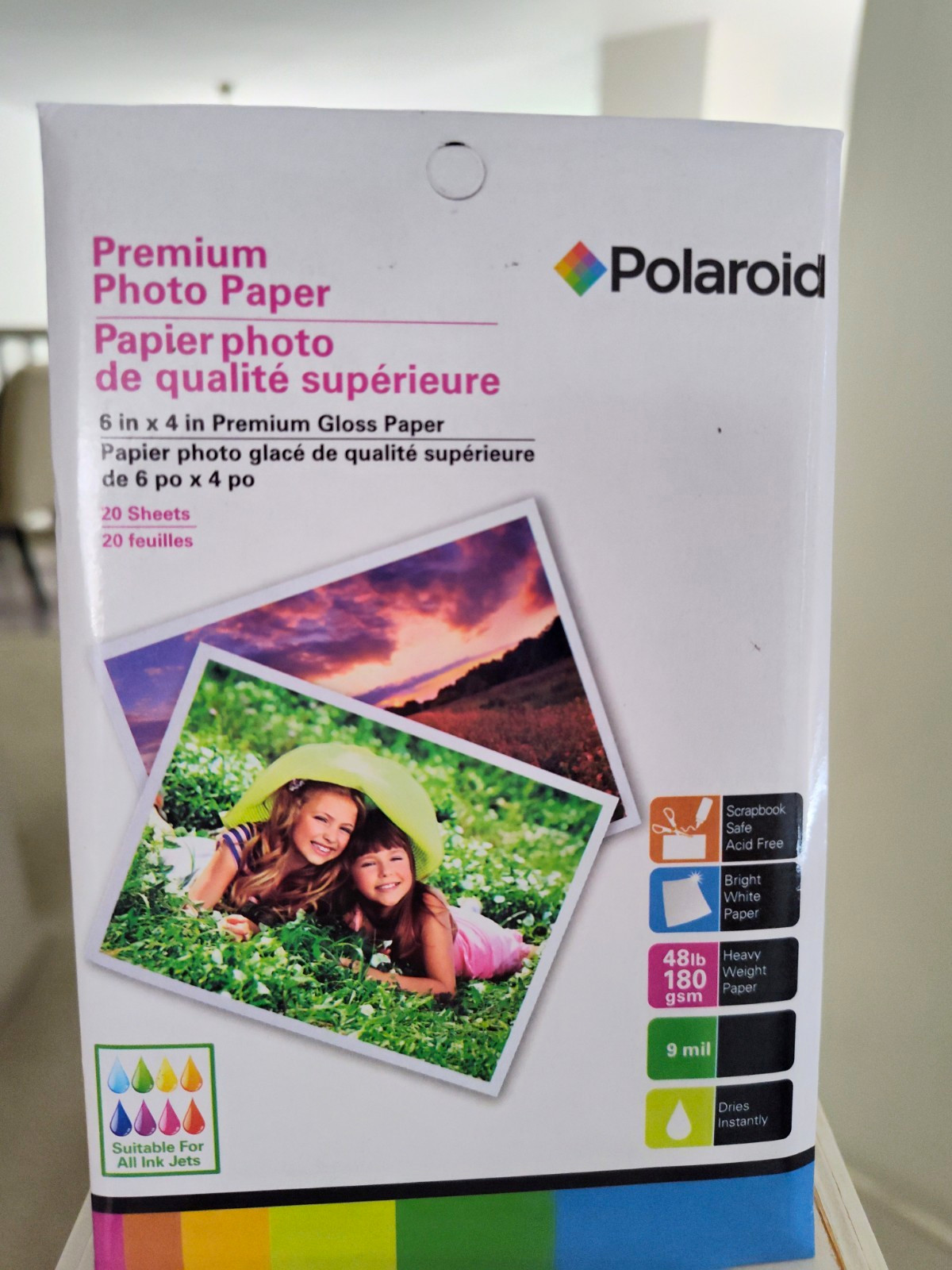 Polaroid Premium Glossy Photo Paper 6 x 4 in 180 gsm 20 Sheets Inkjet