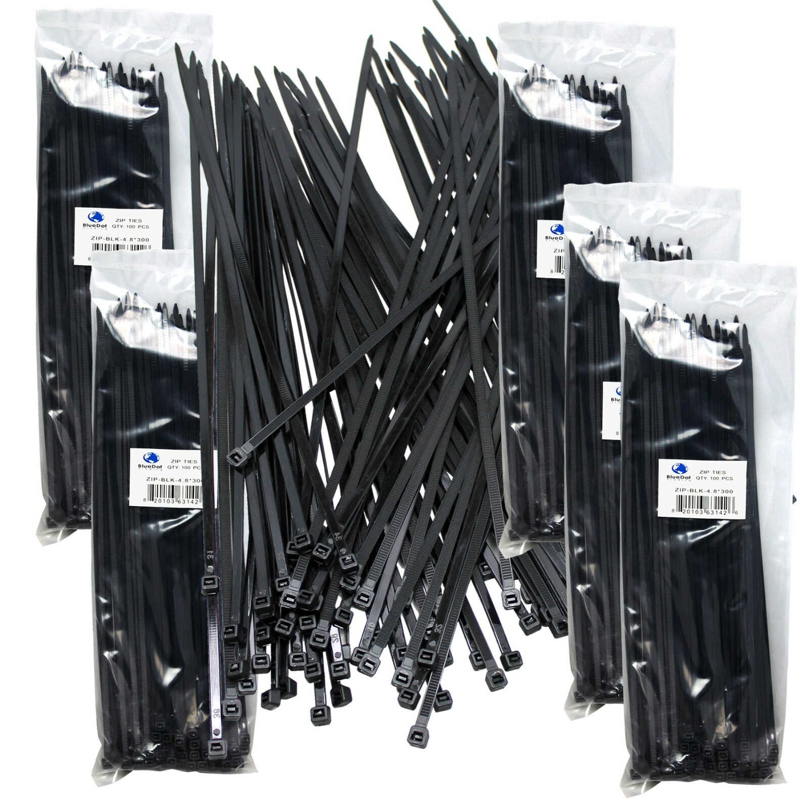 NEW BLACK 500 PCS. 12 INCH ZIP TIES NYLON 52 LBS UV WEATHER RESISTANT WIRE CABLE