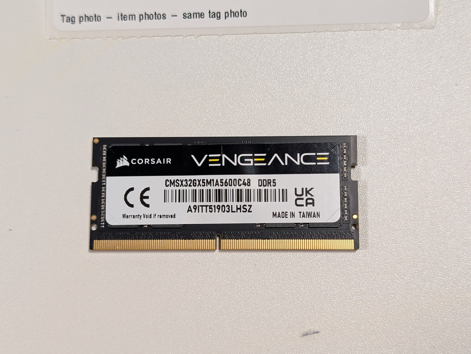 Corsair Vengeance 32GB 1x32GB DDR5 5600 CL48 XMP SODIMM Laptop RAM