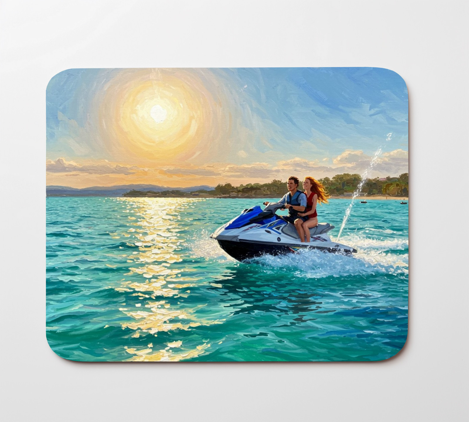 Summer Fun Riding Jet Ski Mouse Pad 9.5"x8" Desk Mat Non Slip Rectangle Mousepad