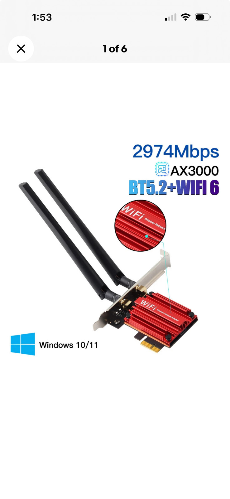 Intel AX200 WiFi 6 PCIe WiFi Card AX3000Mbps Dual Band Network PCIE WiFi Adapter