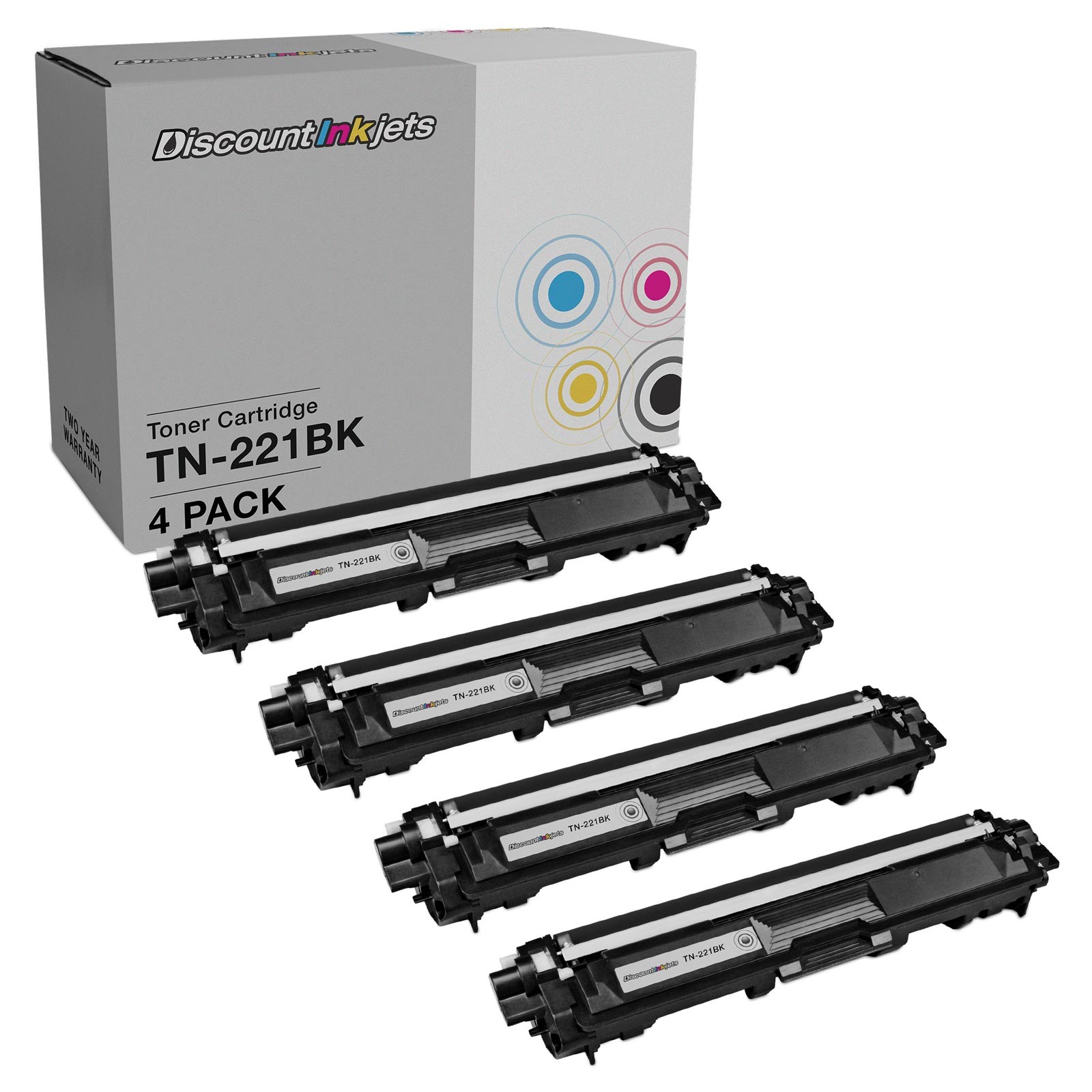 DI Toner Cartridges for Brother TN221 DCP-9020CDN HL-3140CW 4PK, Black