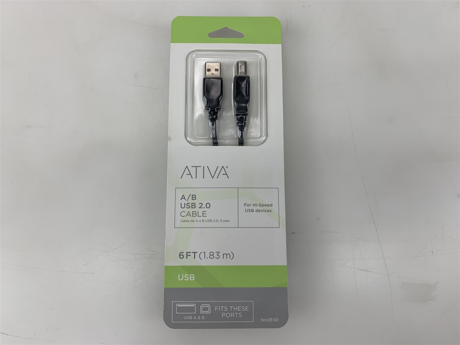 Ativa A/B USB 2.0 Cable 6Ft 828-620