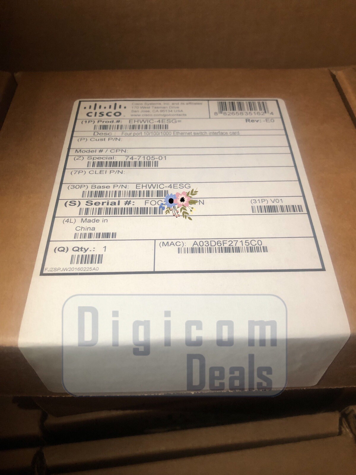 BRAND NEW CISCO EHWIC-4ESG 4Ports Gigabit Enhanced High-Speed WAN Interface Card