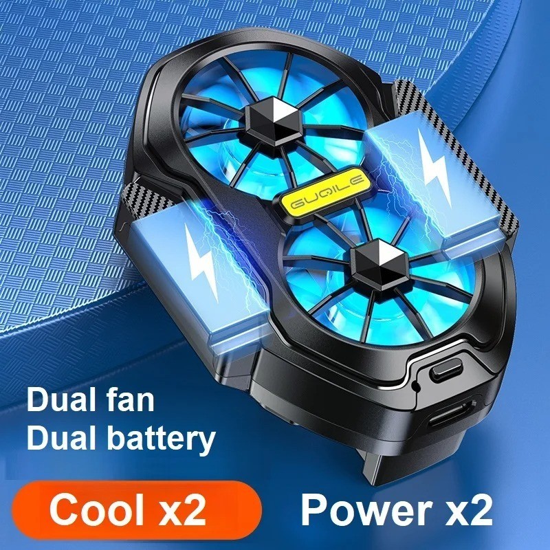 FS01 Dual Fan Phone Cooler Rechargeable Mobile Cooling Radiator for Gaming