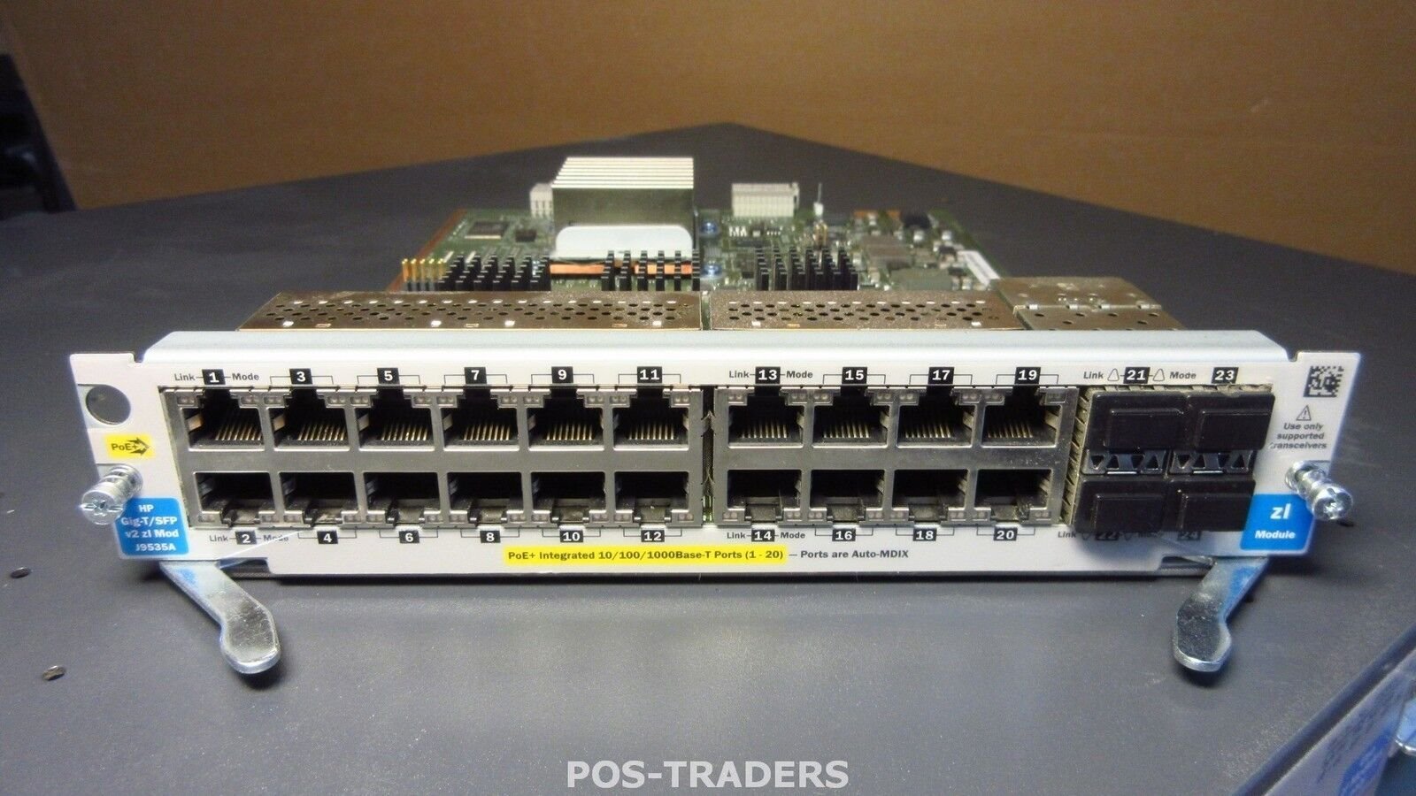 HP J9535A 20-Port GT PoE+/4-Port SFP v2 zl Module PULLED FROM E5406 ZL J8697A