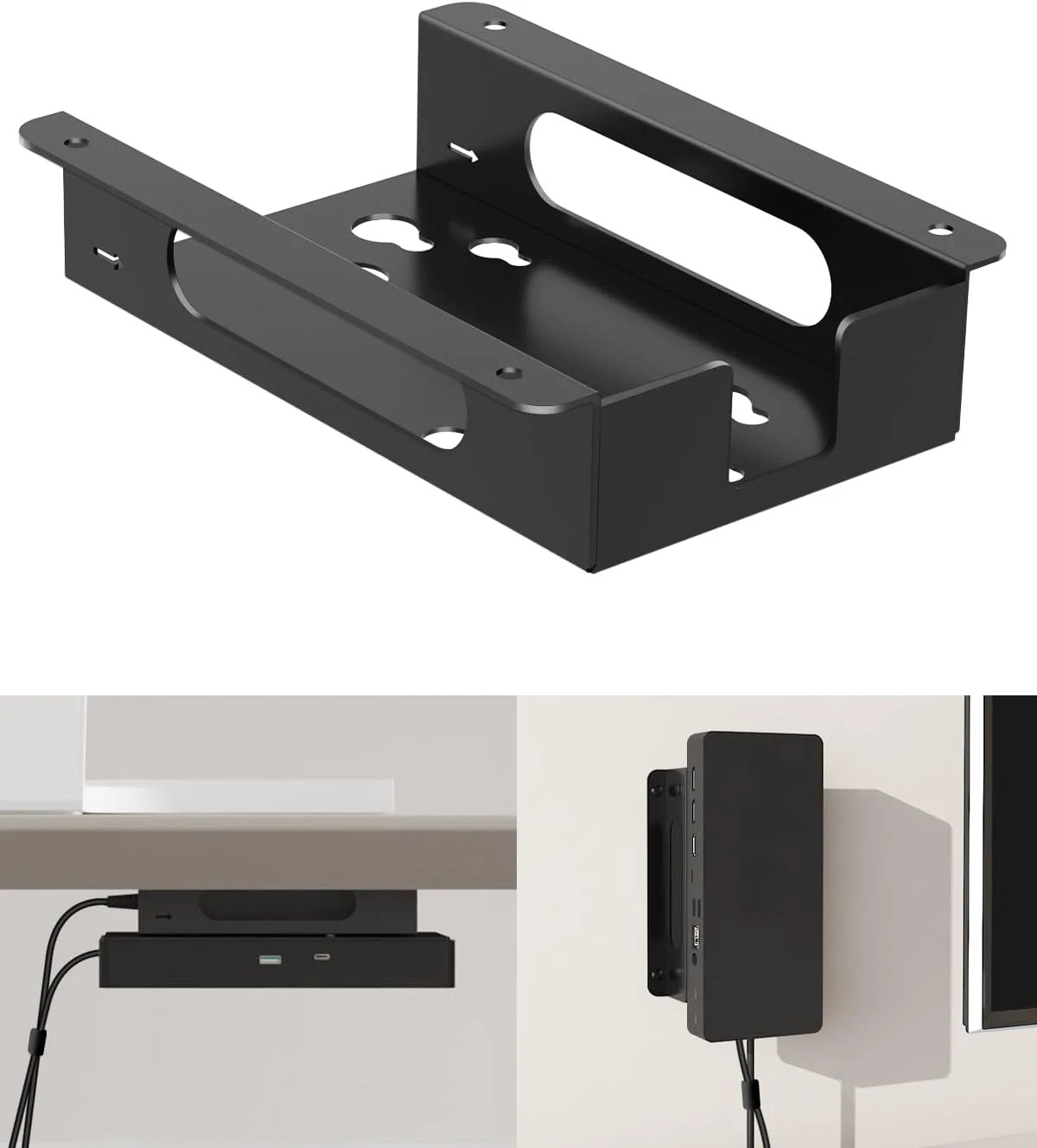 Metal Mount for Dell Docking Station under Desk and Wall Mount for Dell UD22 WD1