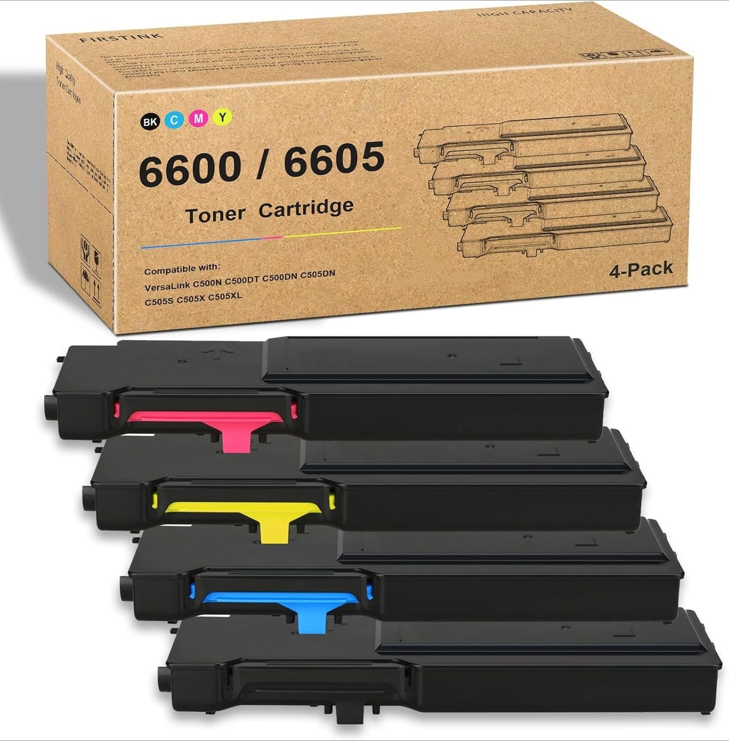 4PK High Yield Toner Set for Xerox Phaser 6600 WorkCentre 6605 106R02228